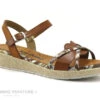Jordana 3424 Cuero - Sandale Marron Femme - Semelle Compensee