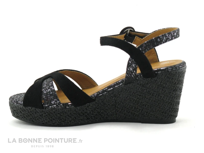 The Divine Factory QL4349 Noir Argent - Sandale Compensee 4 The Divine Factory QL4349 Noir Argent - Sandale Compensee - Image 2