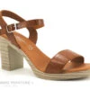 Eva Frutos 990 Marron - Sandale Talon Haut Et Epais