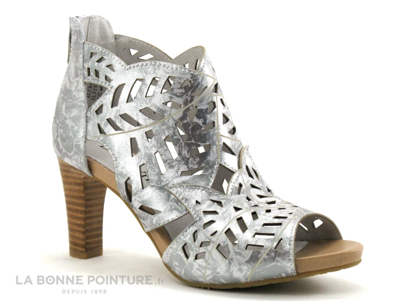Laura Vita ALCBANEO 24 Acier - Lanieres Perforees - Sandale Talon 3 Laura Vita ALCBANEO 24 Acier - Lanieres Perforees - Sandale Talon