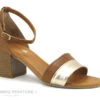 Shoelab LYLIROSE Platine - Marron Camel - Sandale Talon Epais