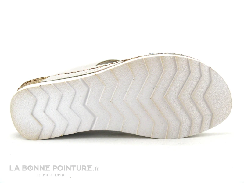 Morans MICAS 27355 Blanc Gris Fleurs - Brides Croisees - Mule 7 Morans MICAS 27355 Blanc Gris Fleurs - Brides Croisees - Mule - Image 5