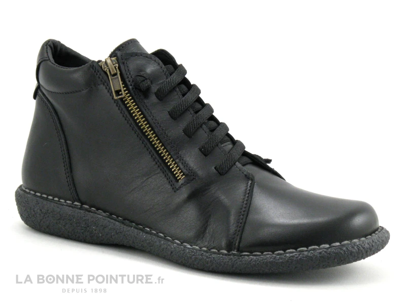 Brans 13580 Negro - Boots Femme Cuir Noir Avec Elastique Et Zip 7 Brans 13580 Negro - Boots Femme Cuir Noir Avec Elastique Et Zip – Image 5