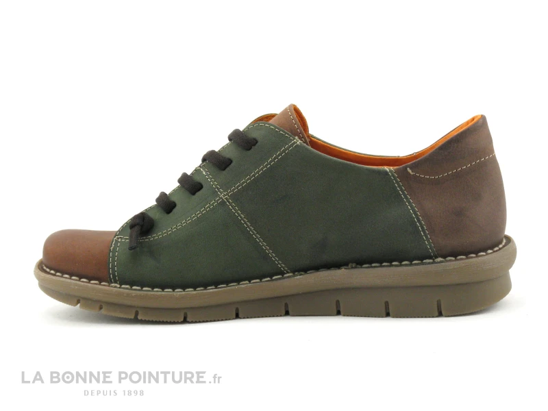 Alce Shoes 9361 Marron Kaki - Chaussure Basse Femme Bicolore 5 Alce Shoes 9361 Marron Kaki - Chaussure Basse Femme Bicolore - Image 3