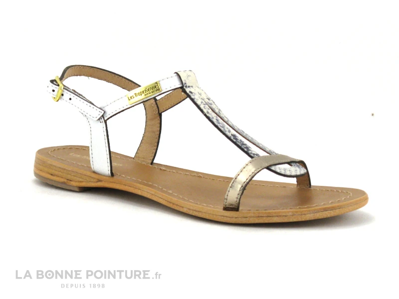 Tropeziennes HAMAT 19018 Blanc Multi - Sandale Plate 3 Tropeziennes HAMAT 19018 Blanc Multi - Sandale Plate