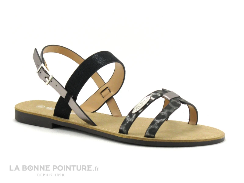 Dees Shoes MAELANE Noir Argent - Sandale Plate Femme 3 Dees Shoes MAELANE Noir Argent - Sandale Plate Femme