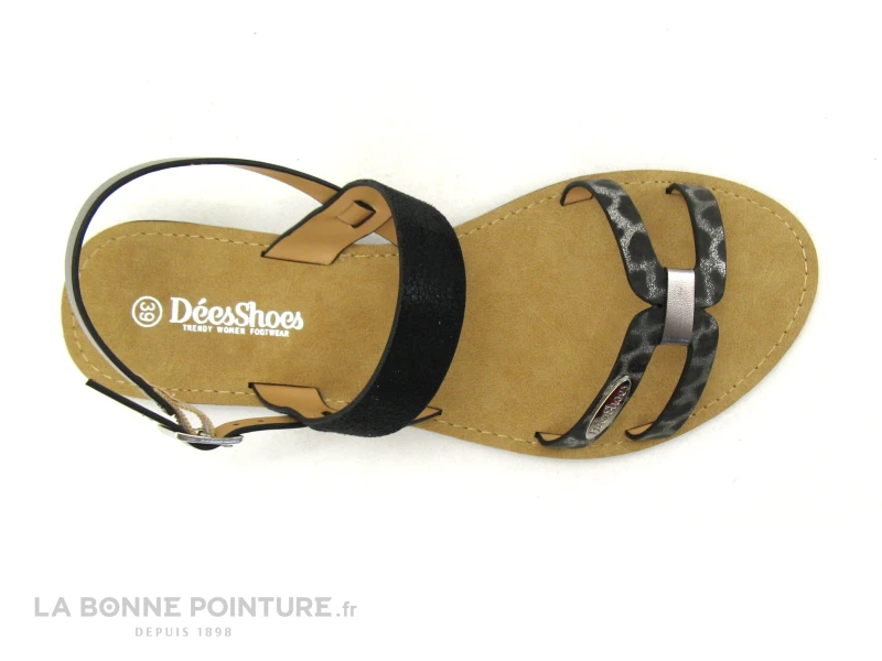 Dees Shoes MAELANE Noir Argent - Sandale Plate Femme 5 Dees Shoes MAELANE Noir Argent - Sandale Plate Femme - Image 3