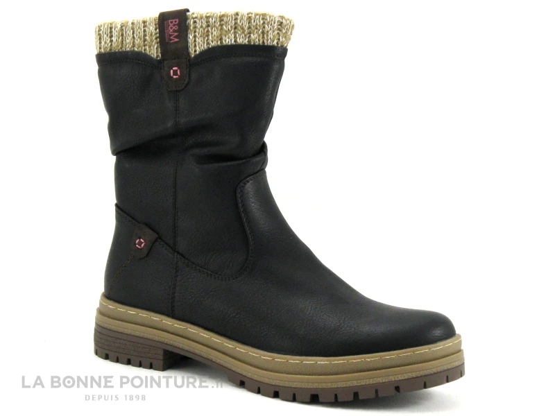 B Et M Banana Moon - REBUS Noir - Bottine Femme - Lainage Beige 7 B Et M Banana Moon - REBUS Noir - Bottine Femme - Lainage Beige - Image 5