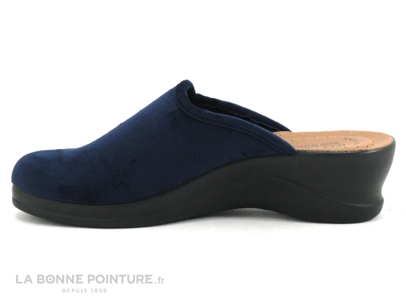Fly Flot FRECY Bleu Marine - Coeur Ecossais - Pantoufle Sabot Femme 5 Fly Flot FRECY Bleu Marine - Coeur Ecossais - Pantoufle Sabot Femme - Image 3