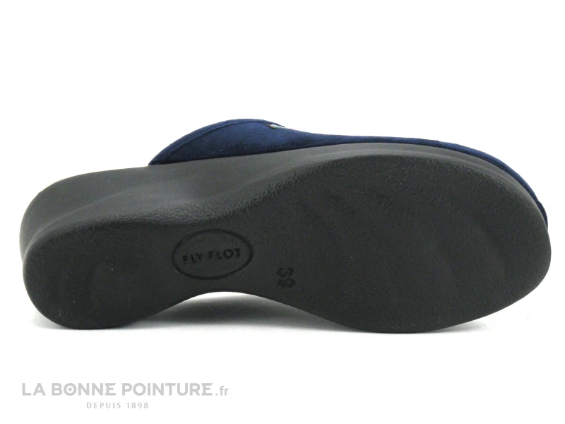 Fly Flot FRECY Bleu Marine - Coeur Ecossais - Pantoufle Sabot Femme 8 Fly Flot FRECY Bleu Marine - Coeur Ecossais - Pantoufle Sabot Femme - Image 6