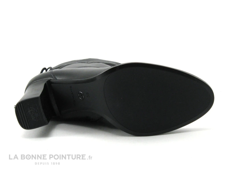 Tamaris 1-25368-27 Black Leather - Bottine à Talon Haut Cuir Noir 8 Tamaris 1-25368-27 Black Leather - Bottine à Talon Haut Cuir Noir - Image 6