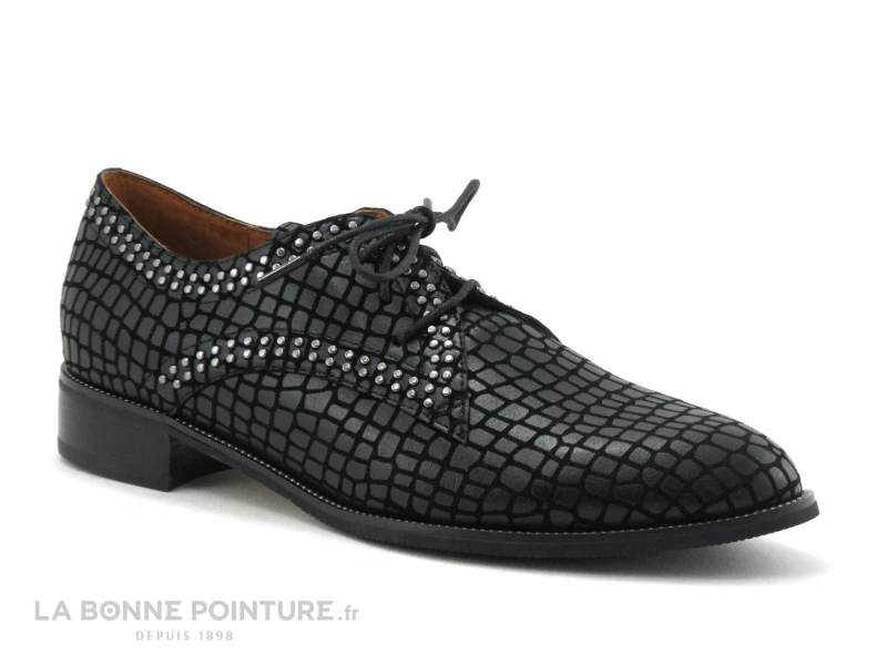 MamZelle SONATE Croco Noir - Chaussure Lacet Femme 7 MamZelle SONATE Croco Noir - Chaussure Lacet Femme - Image 5