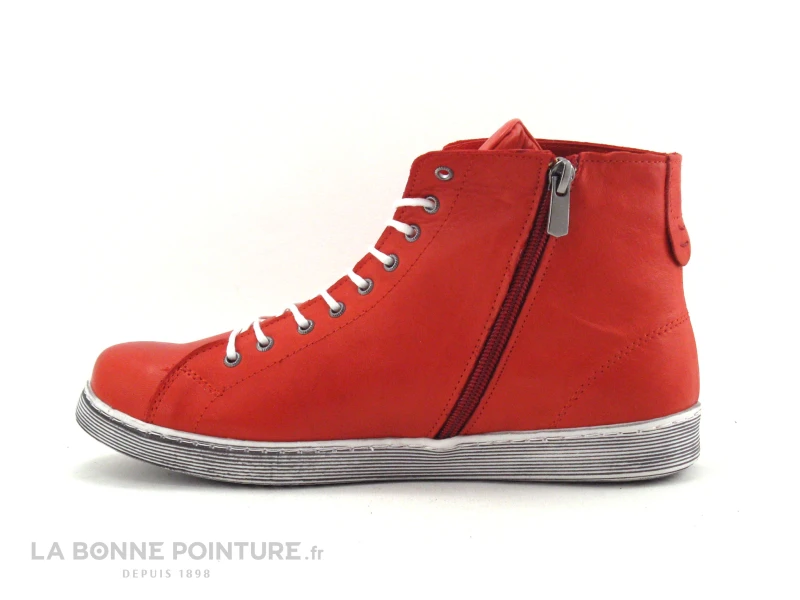 Andrea Conti 0341500 Salsa - Basket Montante Cuir Rouge Vif 5 Andrea Conti 0341500 Salsa - Basket Montante Cuir Rouge Vif - Image 3