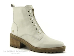 MamZelle QUITO Ecru - Bottine Talon Large Blanc Casse
