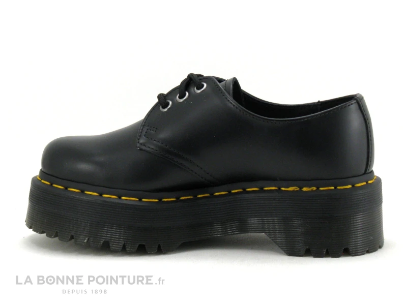 Dr. Martens Dr Martens 1461 QUAD Black Polished Smooth - 25567001 - Derbi Plateforme 5 Dr. Martens Dr Martens 1461 QUAD Black Polished Smooth - 25567001 - Derbi Plateforme - Image 3