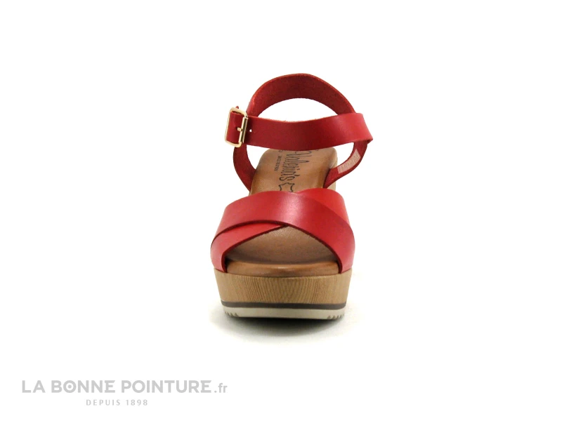 Valerias 5206 Rouge - Sandale Talon Haut Cuir Rouge 4 Valerias 5206 Rouge - Sandale Talon Haut Cuir Rouge - Image 2