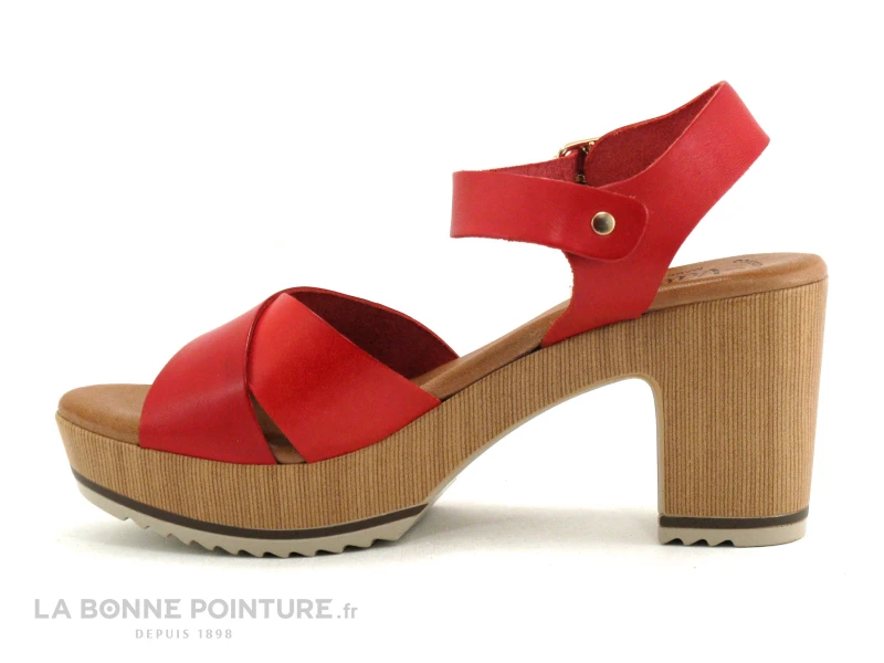 Valerias 5206 Rouge - Sandale Talon Haut Cuir Rouge 5 Valerias 5206 Rouge - Sandale Talon Haut Cuir Rouge - Image 3