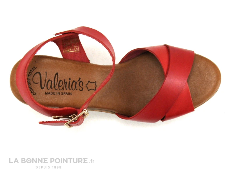 Valerias 5206 Rouge - Sandale Talon Haut Cuir Rouge 8 Valerias 5206 Rouge - Sandale Talon Haut Cuir Rouge - Image 6