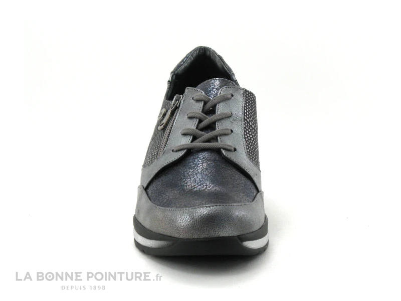 Inea LUTIN - Reptile Gris Noir - Chaussure Basse Compensee 4 Inea LUTIN - Reptile Gris Noir - Chaussure Basse Compensee - Image 2