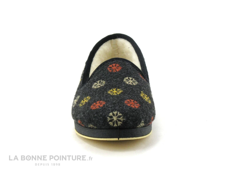 Semelflex CALOLYDIE Anthracite - Flocons - Charentaise Femme 4 Semelflex CALOLYDIE Anthracite - Flocons - Charentaise Femme - Image 2