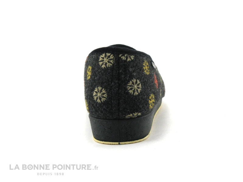 Semelflex CALOLYDIE Anthracite - Flocons - Charentaise Femme 6 Semelflex CALOLYDIE Anthracite - Flocons - Charentaise Femme - Image 4