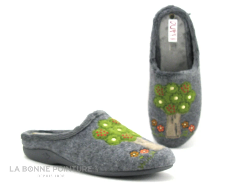 Ouf AGOSTINE 30547 Anthracite - Arbre - Pantoufle Mule Femme 7 Ouf AGOSTINE 30547 Anthracite - Arbre - Pantoufle Mule Femme - Image 5