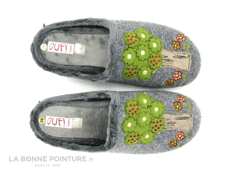 Ouf AGOSTINE 30547 Anthracite - Arbre - Pantoufle Mule Femme 5 Ouf AGOSTINE 30547 Anthracite - Arbre - Pantoufle Mule Femme - Image 3