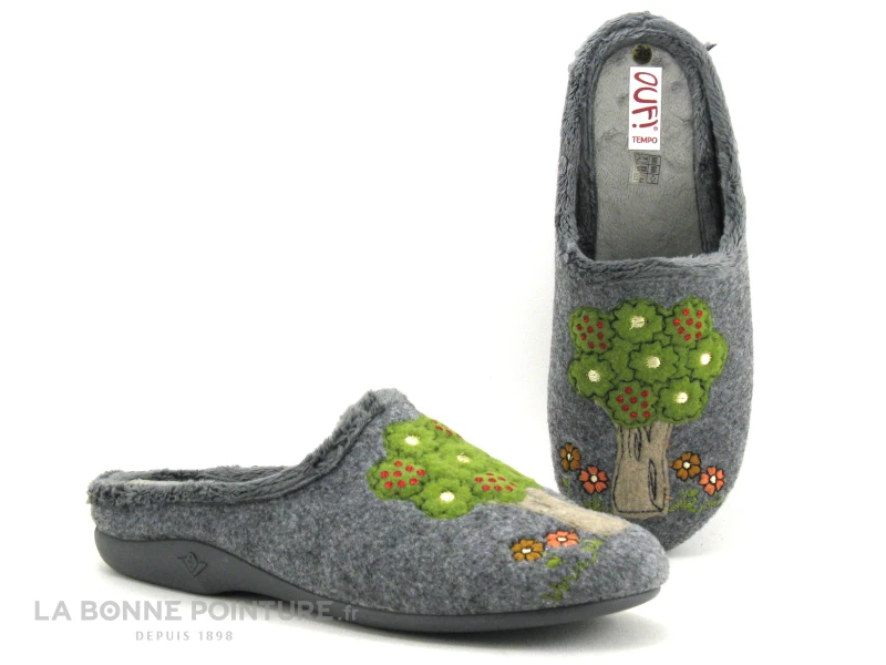 Ouf AGOSTINE 30547 Anthracite - Arbre - Pantoufle Mule Femme 3 Ouf AGOSTINE 30547 Anthracite - Arbre - Pantoufle Mule Femme