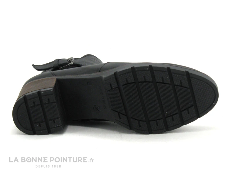 Jordana 59 Negro - Bottine Cuir Noir Talon Epais - Fermeture Zip 9 Jordana 59 Negro - Bottine Cuir Noir Talon Epais - Fermeture Zip - Image 7