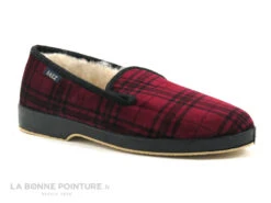 Saez CADETE Rouge - Noir - Carreaux - Chausson Fourre Laine Femme