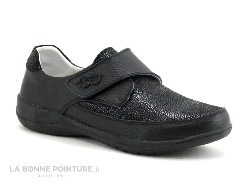 TopWay B843074 Noir - Noir Craquele Brillant - Chaussure Femme Velcro 7 TopWay B843074 Noir - Noir Craquele Brillant - Chaussure Femme Velcro – Image 5