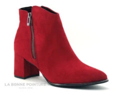Marco Tozzi 2-25015-25 Red - Bottine Velours Rouge - Talon Large -Chaussures Pour Femmes cd24607c73b9e66c561f35ea11d5d5ef img 5281.jpg 153839