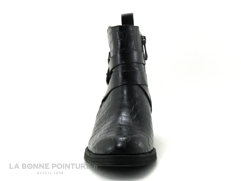 Marco Tozzi 2-25027-25 Black Cro - Bottine Croco Noire Zip Et Boucles 4 Marco Tozzi 2-25027-25 Black Cro - Bottine Croco Noire Zip Et Boucles – Image 2