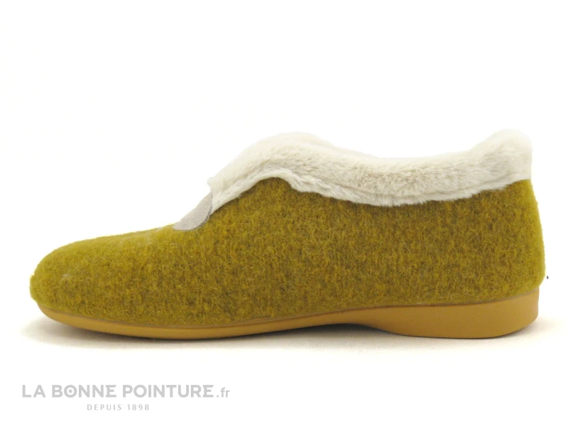 Zels 2276 Ocre - Chausson Semi-montant Femme - Interieur Laine 4 Zels 2276 Ocre - Chausson Semi-montant Femme - Interieur Laine - Image 2