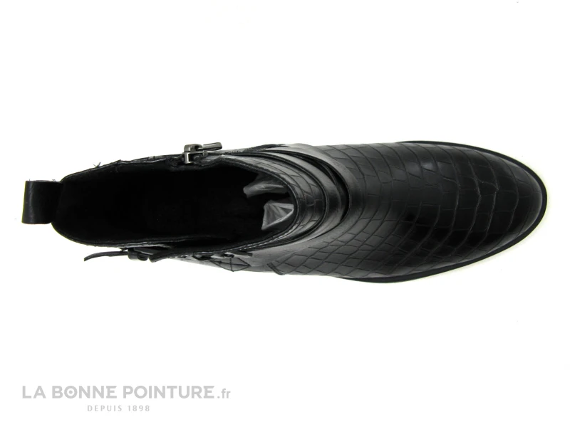 Marco Tozzi 2-25027-25 Black Cro - Bottine Croco Noire Zip Et Boucles 8 Marco Tozzi 2-25027-25 Black Cro - Bottine Croco Noire Zip Et Boucles – Image 6