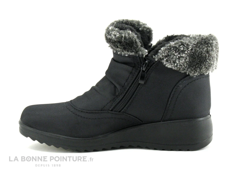 TopWay B853710 - Bottine Femme Textile Noir - Fourrure Grise 4 TopWay B853710 - Bottine Femme Textile Noir - Fourrure Grise - Image 2