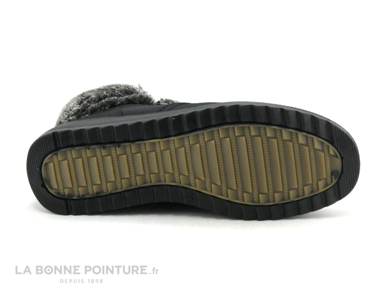 TopWay B853710 - Bottine Femme Textile Noir - Fourrure Grise 6 TopWay B853710 - Bottine Femme Textile Noir - Fourrure Grise - Image 4