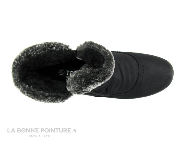 TopWay B853710 - Bottine Femme Textile Noir - Fourrure Grise 5 TopWay B853710 - Bottine Femme Textile Noir - Fourrure Grise - Image 3