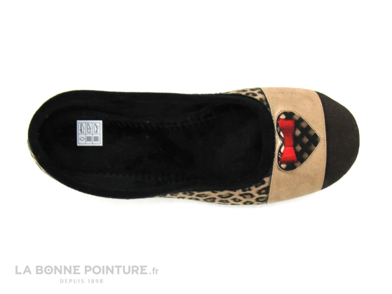RYB 226029 Beige Noir Leopard - Coeur - Pantoufle Ballerine 4 RYB 226029 Beige Noir Leopard - Coeur - Pantoufle Ballerine – Image 2