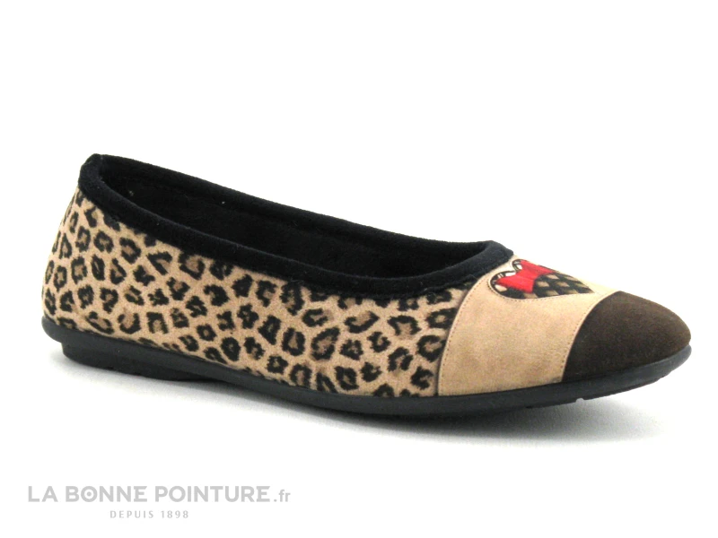 RYB 226029 Beige Noir Leopard - Coeur - Pantoufle Ballerine 3 RYB 226029 Beige Noir Leopard - Coeur - Pantoufle Ballerine