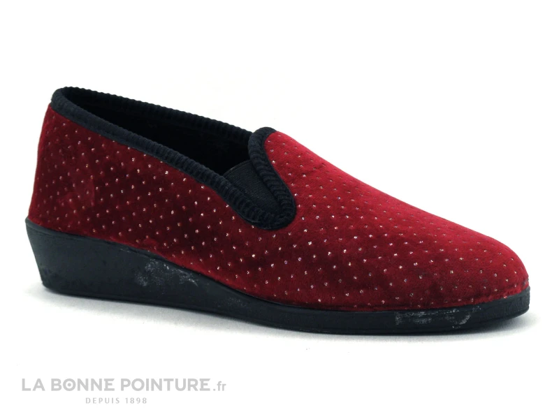 RYB 102 ALBA - Bordeaux - Pois Argent - Chausson Talon Compense 3 RYB 102 ALBA - Bordeaux - Pois Argent - Chausson Talon Compense