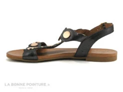 Com Un Point SHETRI Noir - Cercles Dores - Sandale Plate