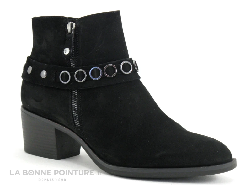 Tamaris 1-25358-23 Black - Boots Western Cuir Velours Noir 3 Tamaris 1-25358-23 Black - Boots Western Cuir Velours Noir