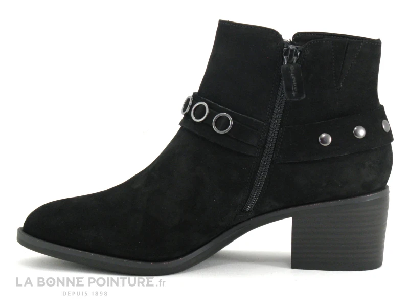 Tamaris 1-25358-23 Black - Boots Western Cuir Velours Noir 5 Tamaris 1-25358-23 Black - Boots Western Cuir Velours Noir - Image 3