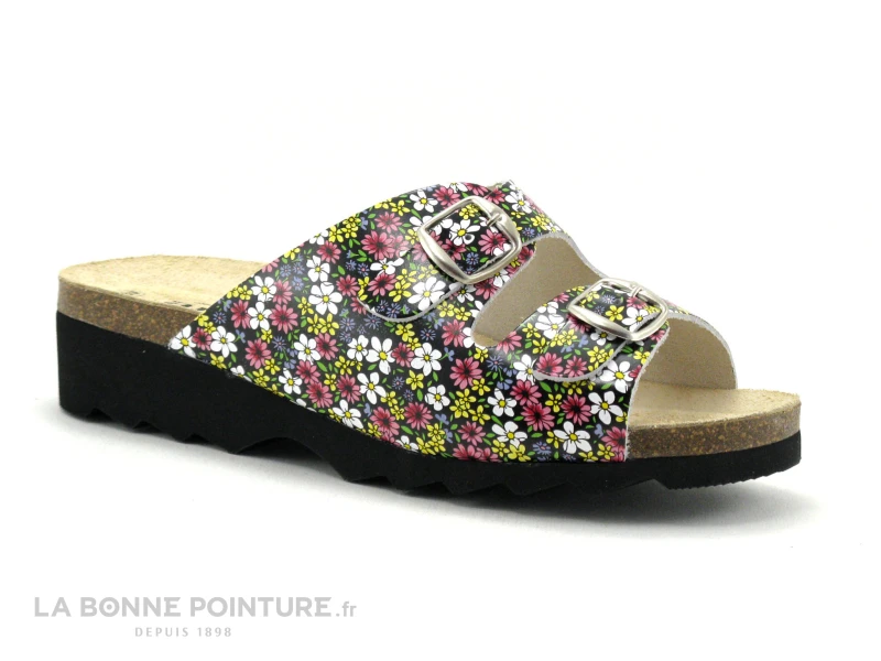 Artika GADIN Margy Yellow - Fleurs Multicolores - Mule Confort F 3 Artika GADIN Margy Yellow - Fleurs Multicolores - Mule Confort F