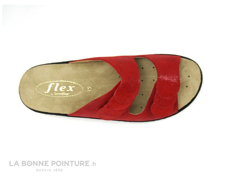 Semelflex GRAZIELLA Rouge - Mule Femme Cuir Rouge - 2 Velcros 8 Semelflex GRAZIELLA Rouge - Mule Femme Cuir Rouge - 2 Velcros - Image 6