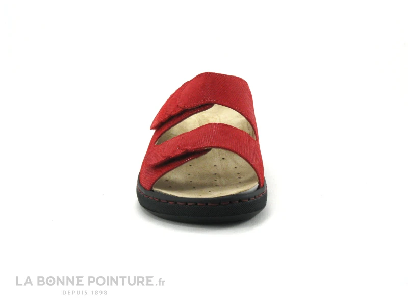 Semelflex GRAZIELLA Rouge - Mule Femme Cuir Rouge - 2 Velcros 4 Semelflex GRAZIELLA Rouge - Mule Femme Cuir Rouge - 2 Velcros - Image 2