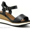 Tamaris 1-28015-26 001 Black - Sandale Noire Talon Haut Compense