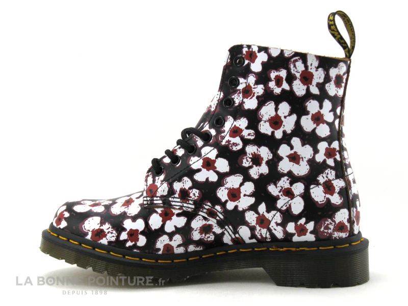 Dr. Martens Dr Martens 1460 PASCAL Black Red - Pansy Fayre Vintage - Boots Fleurs 5 Dr. Martens Dr Martens 1460 PASCAL Black Red - Pansy Fayre Vintage - Boots Fleurs - Image 3
