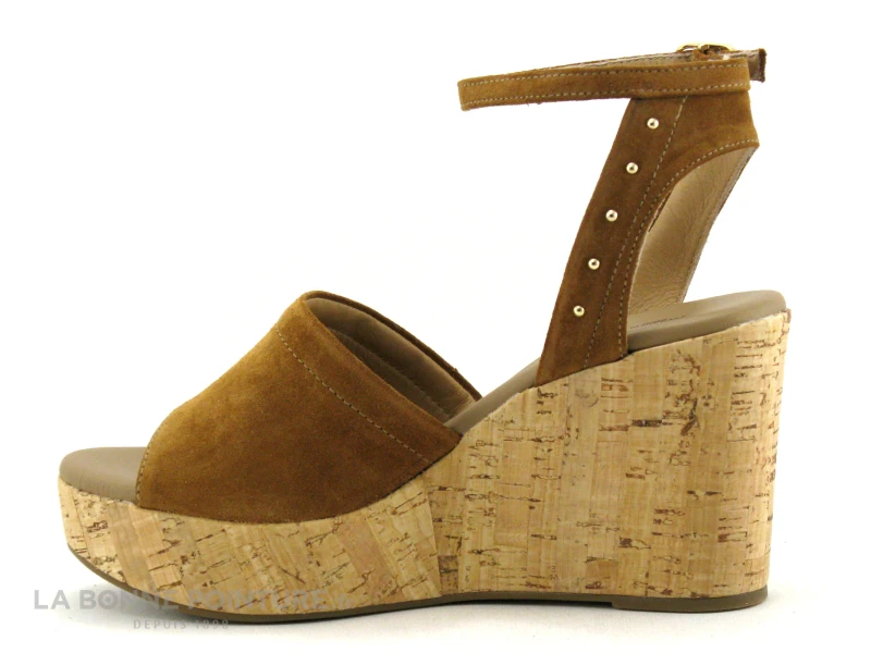 NeroGiardini E307663D 326 Velours Tabacco - Nu-pieds Compense Marron 5 NeroGiardini E307663D 326 Velours Tabacco - Nu-pieds Compense Marron - Image 3